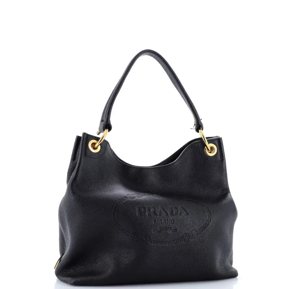 Prada Logo Hobo Embossed Vitello Daino #252914P12B